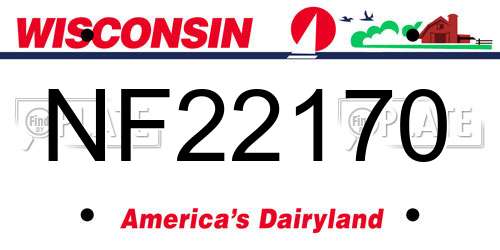 NF22170 Wisconsin License Plate