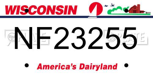 NF23255 Wisconsin License Plate