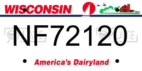 NF72120 Wisconsin License Plate