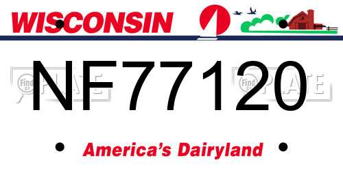 NF77120 Wisconsin License Plate