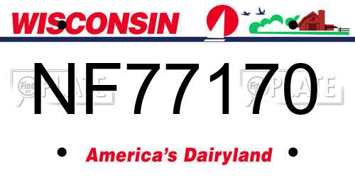 NF77170 Wisconsin License Plate