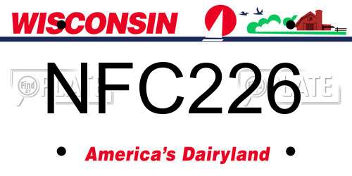 NFC226 Wisconsin License Plate