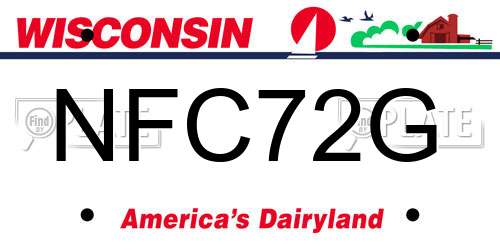 NFC72G Wisconsin License Plate