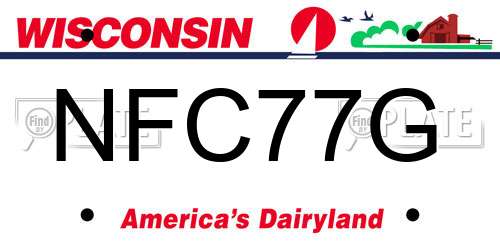 NFC77G Wisconsin License Plate