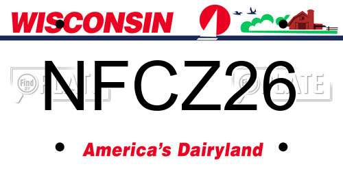 NFCZ26 Wisconsin License Plate
