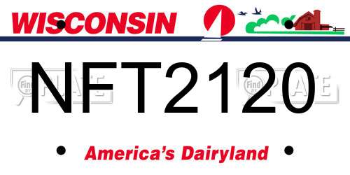 NFT2120 Wisconsin License Plate