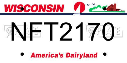 NFT2170 Wisconsin License Plate