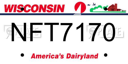NFT7170 Wisconsin License Plate
