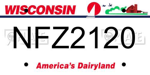 NFZ2120 Wisconsin License Plate