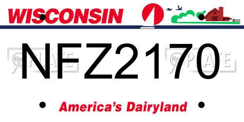 NFZ2170 Wisconsin License Plate