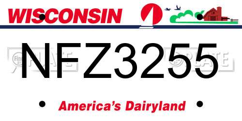 NFZ3255 Wisconsin License Plate