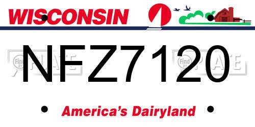 NFZ7120 Wisconsin License Plate