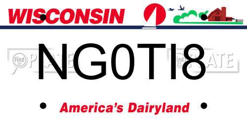 NG0TI8 Wisconsin License Plate