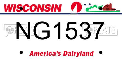 NG1537 Wisconsin License Plate