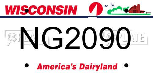 NG2090 Wisconsin License Plate