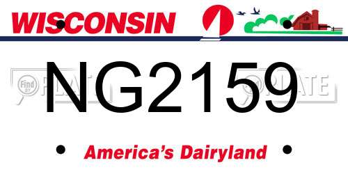 NG2159 Wisconsin License Plate