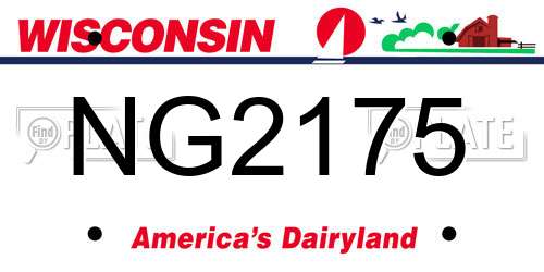NG2175 Wisconsin License Plate