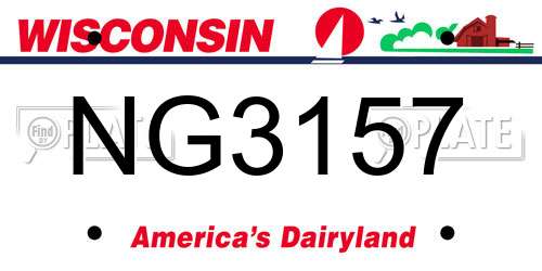 NG3157 Wisconsin License Plate