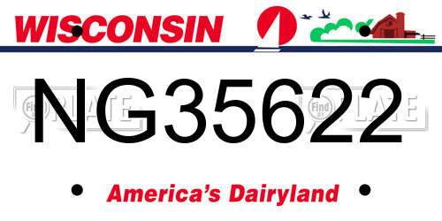 NG35622 Wisconsin License Plate