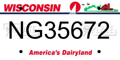 NG35672 Wisconsin License Plate