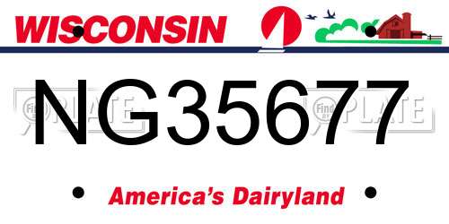 NG35677 Wisconsin License Plate