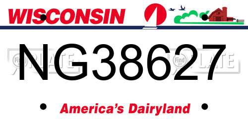 NG38627 Wisconsin License Plate
