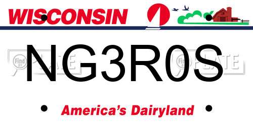 NG3R0S Wisconsin License Plate