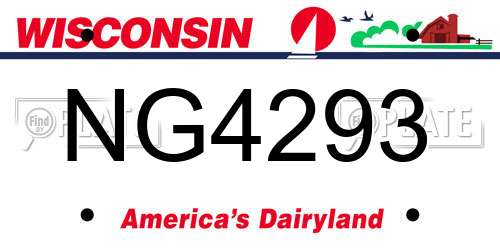 NG4293 Wisconsin License Plate