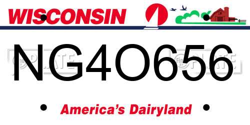 NG4O656 Wisconsin License Plate