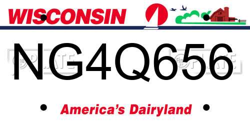 NG4Q656 Wisconsin License Plate