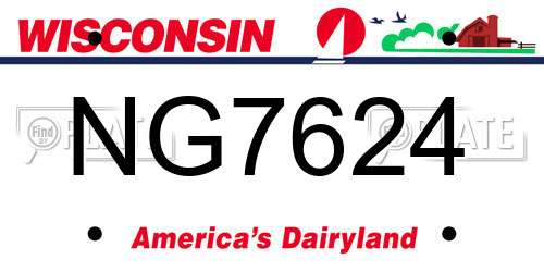 NG7624 Wisconsin License Plate