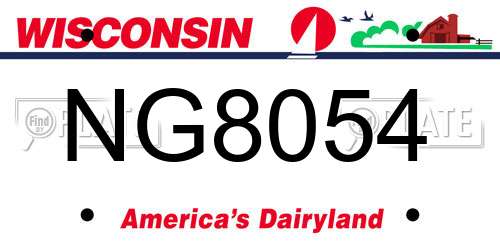 NG8054 Wisconsin License Plate