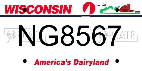 NG8567 Wisconsin License Plate