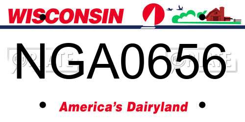 NGA0656 Wisconsin License Plate