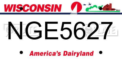 NGE5627 Wisconsin License Plate
