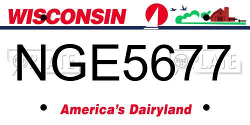 NGE5677 Wisconsin License Plate