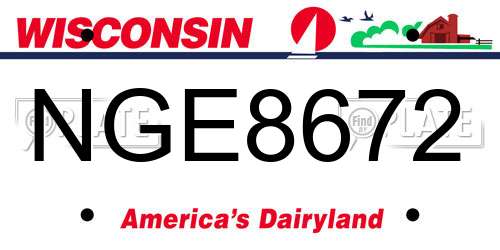 NGE8672 Wisconsin License Plate