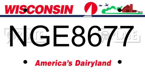 NGE8677 Wisconsin License Plate
