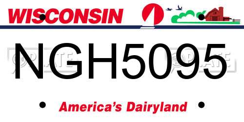 NGH5095 Wisconsin License Plate