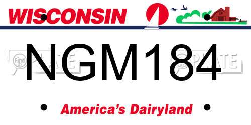 NGM184 Wisconsin License Plate