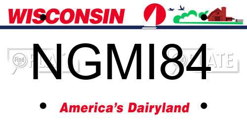NGMI84 Wisconsin License Plate