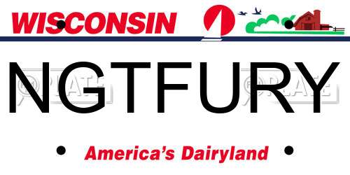 NGTFURY Wisconsin License Plate