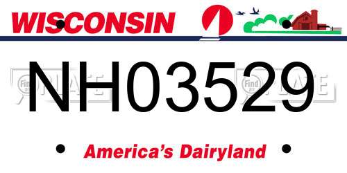 NH03529 Wisconsin License Plate