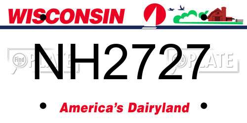 NH2727 Wisconsin License Plate