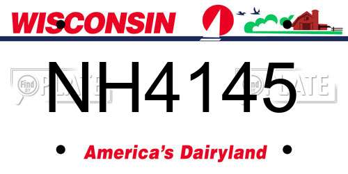 NH4145 Wisconsin License Plate