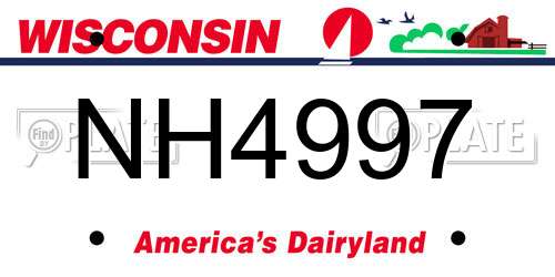 NH4997 Wisconsin License Plate