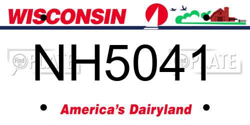 NH5041 Wisconsin License Plate