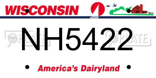NH5422 Wisconsin License Plate