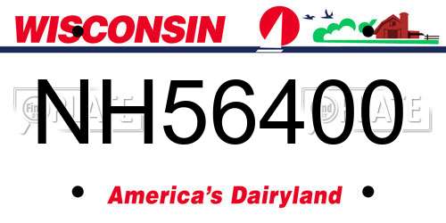 NH56400 Wisconsin License Plate