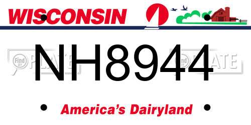 NH8944 Wisconsin License Plate